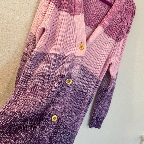 Woman Within Plus Size Purple Ombre Cardigan - Picture 4 of 9